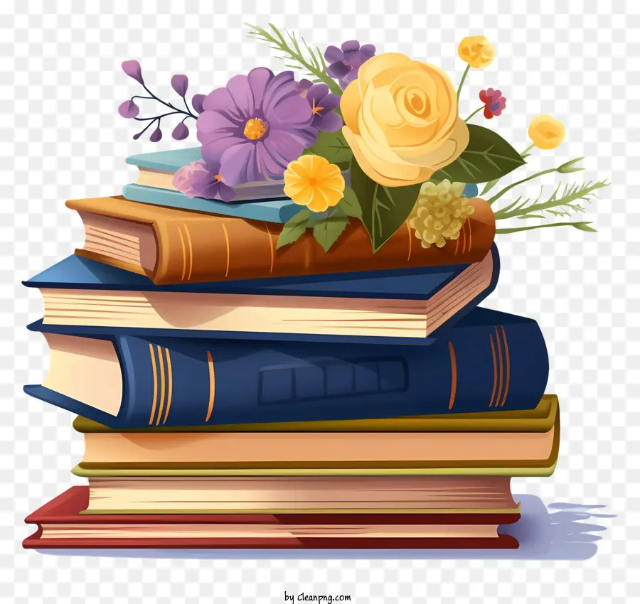 Libros Antiguos，Flores En Libros PNG