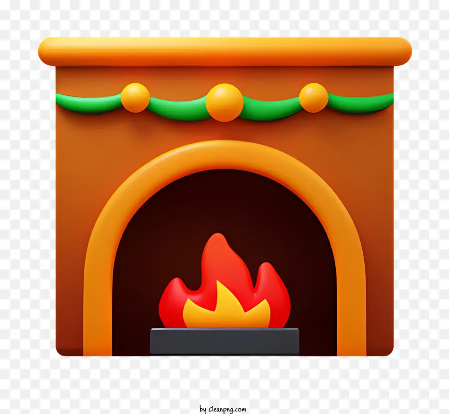 Corona De Navidad，Chimenea PNG