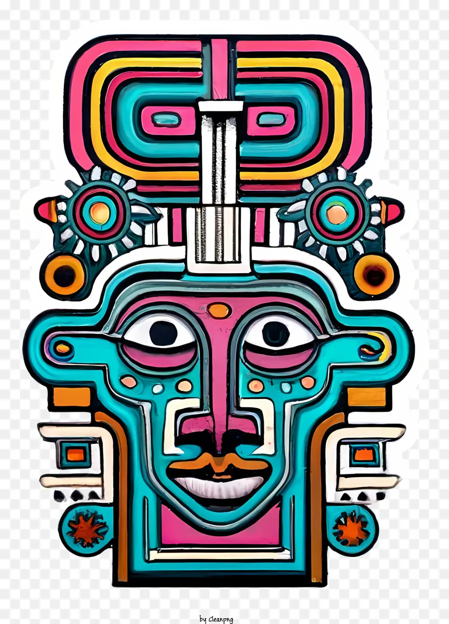 Cara De Mujer，Máscara Azteca PNG