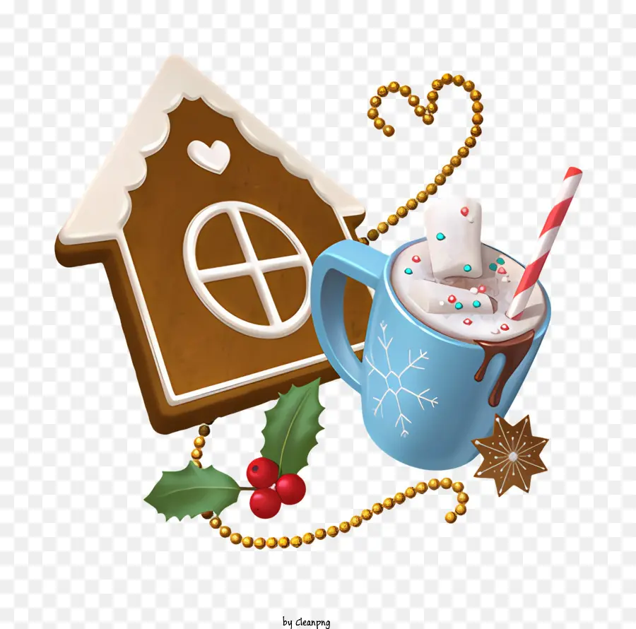 Casa De Galletas Navideñas，Chocolate Caliente PNG