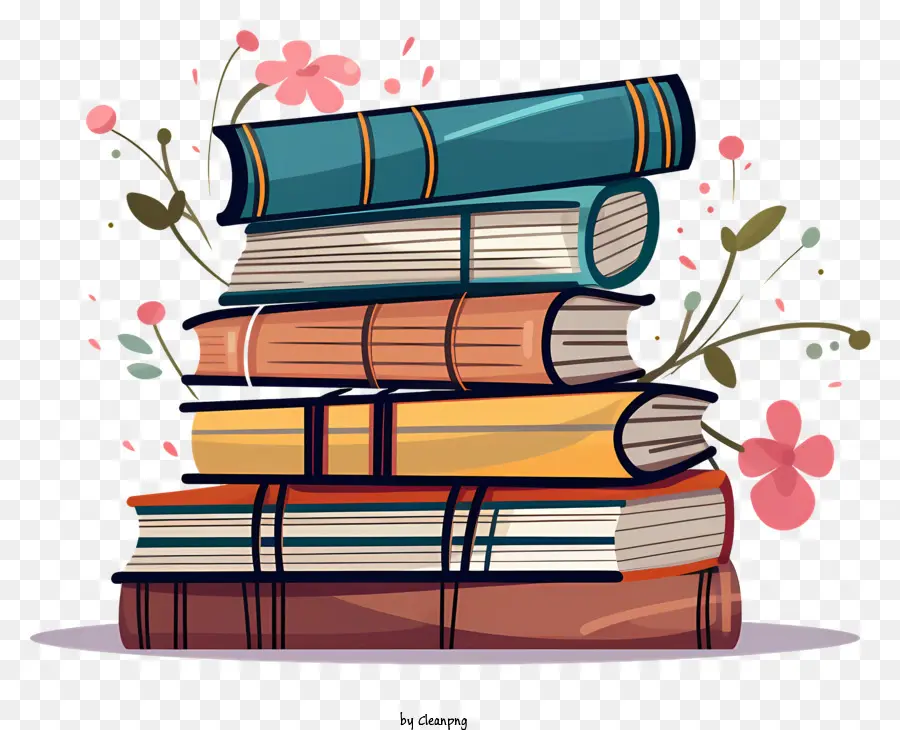 Libro De La Pila，Flores En Libros PNG