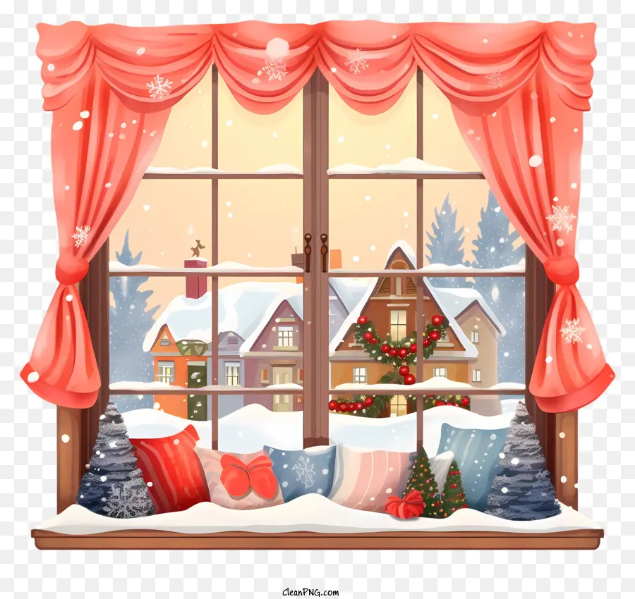 Escena De Invierno，Rosa Cortina PNG