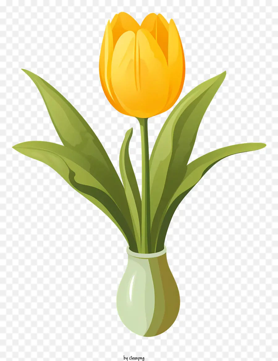 Tulipán Amarillo，Florero PNG