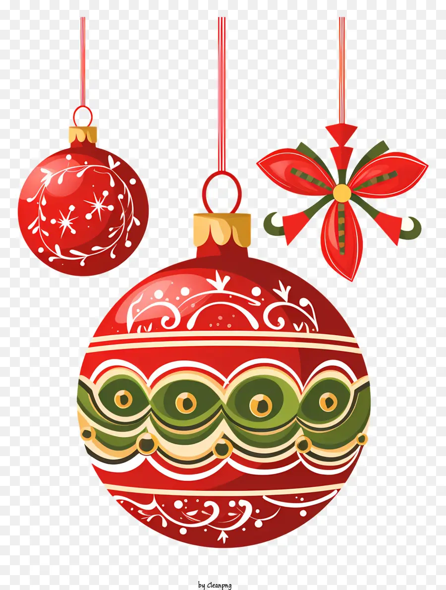 Decoración De La Navidad，Adornos Rojos PNG