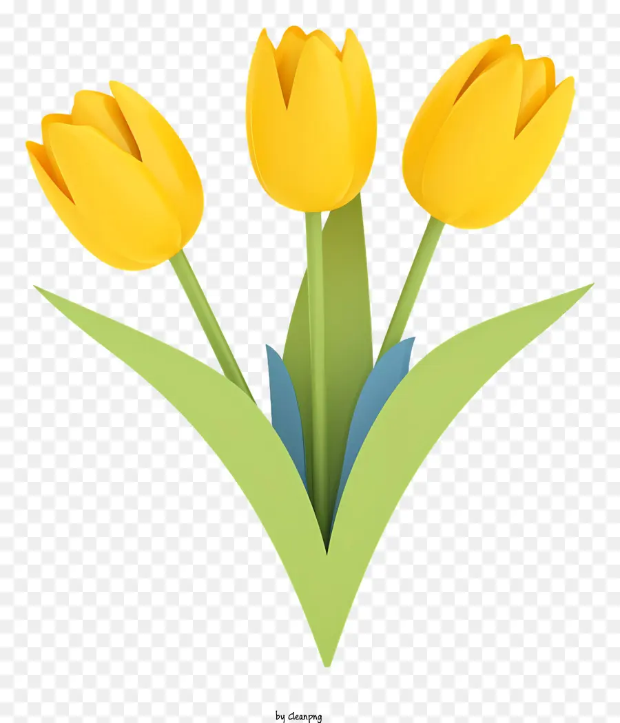 Tulipanes Amarillos，Florero PNG