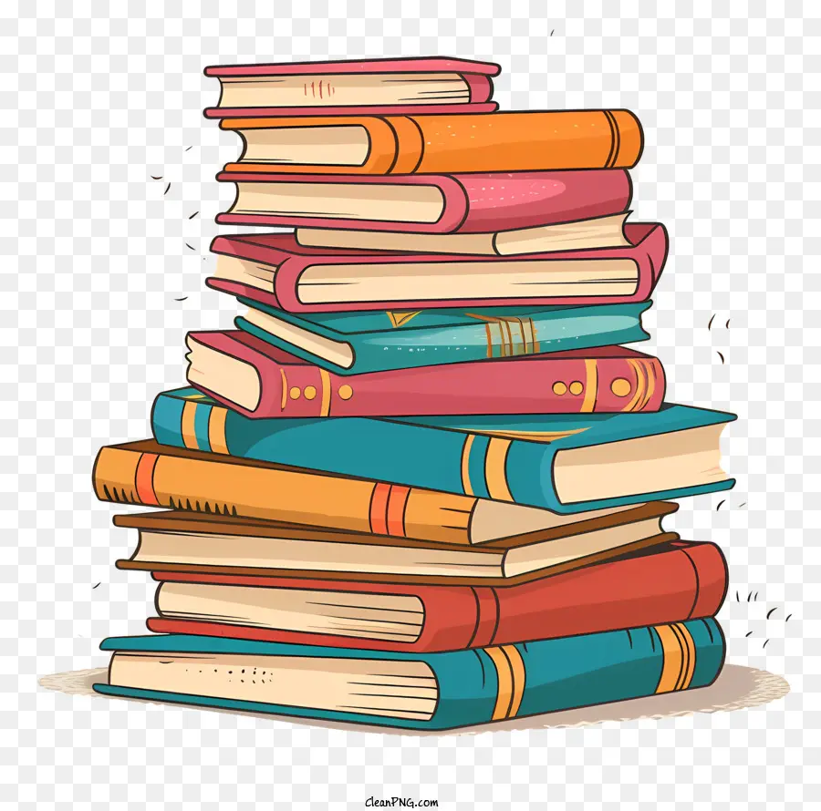 Pila De Libros，Coloridos Libros PNG