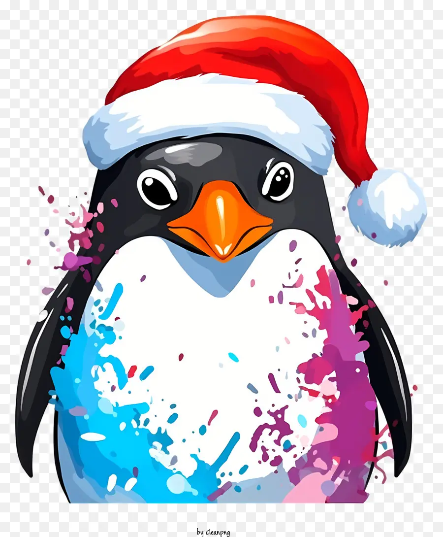 Pingüino Divertido，Sombrero De Santa PNG