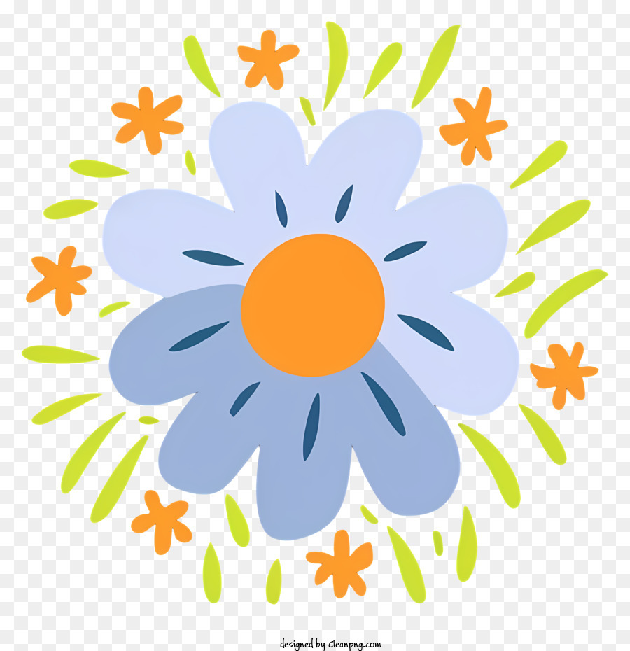 Blue Daisy，Centro Amarillo PNG