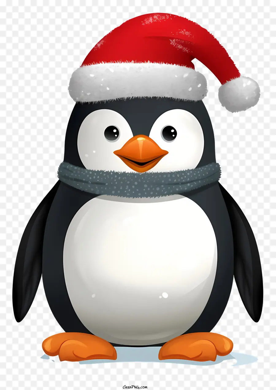 Pingüino，Gorro De Papá Noel PNG