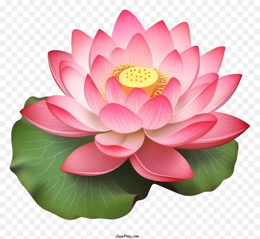 Flor De Loto Rosa，Black Background PNG