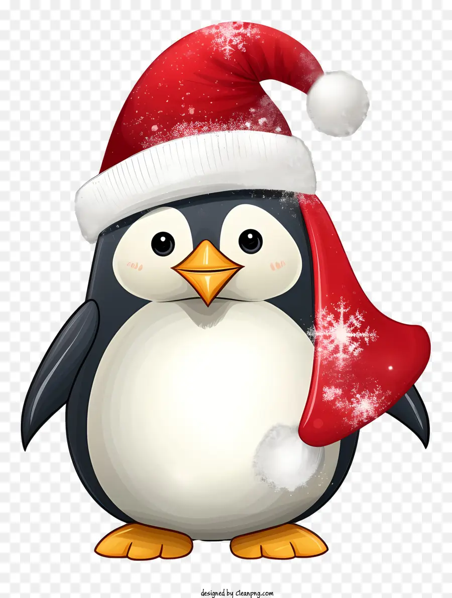 Pingüino，Gorro De Papá Noel PNG