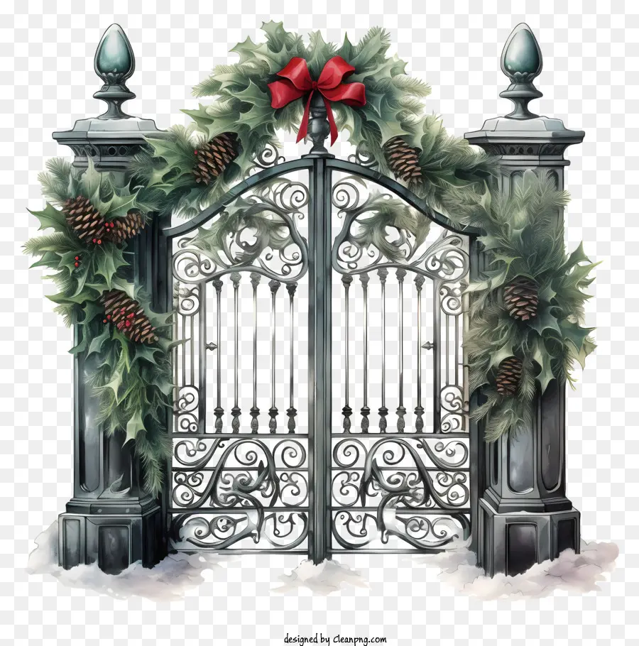 Puerta De Metal，Coronas Decorativas PNG