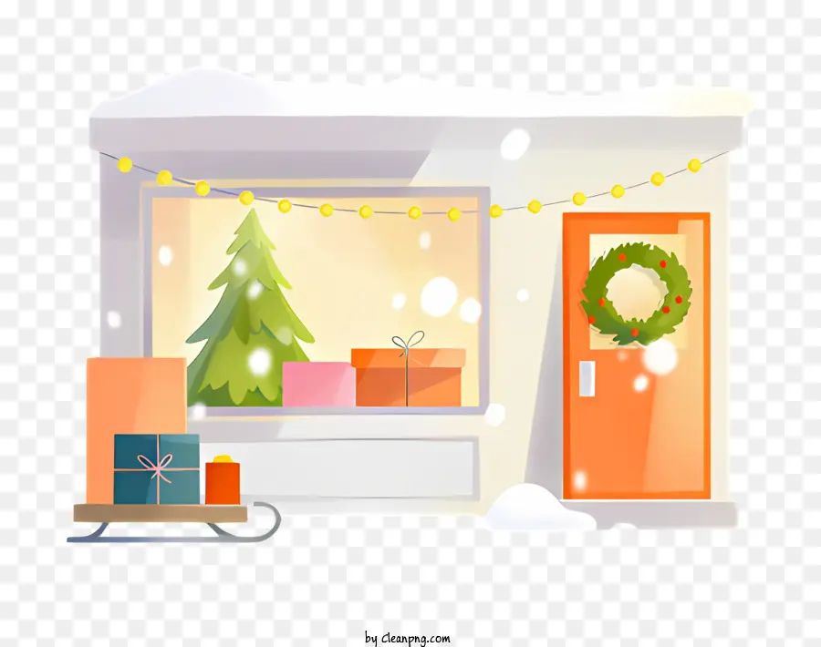 Pantalla De Ventana De Almacenamiento，árbol De Navidad Decoraciones PNG