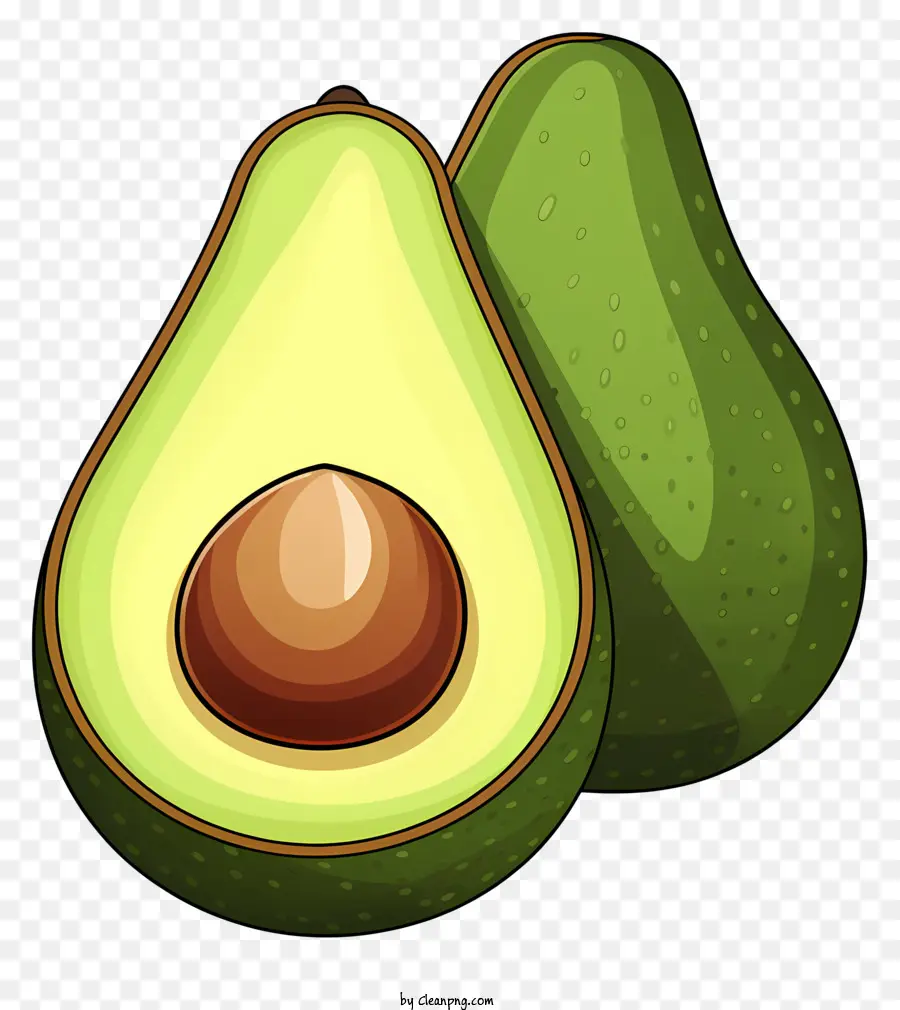 Aguacate Maduro，Piel Verde Brillante PNG