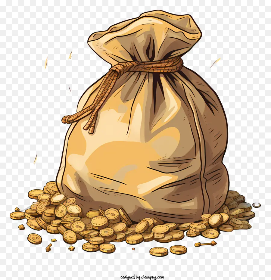 Monedas De Oro，Bolsa De Dinero PNG