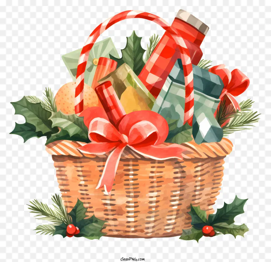 Regalos De Navidad，Wicker Basket PNG