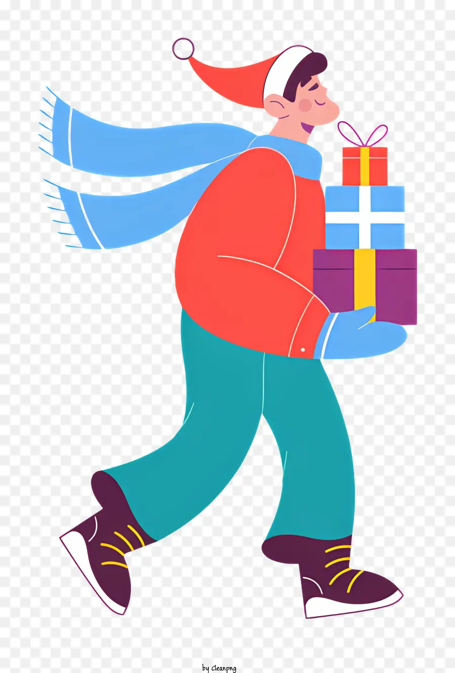 Papá Noel，Persona Con Regalos PNG