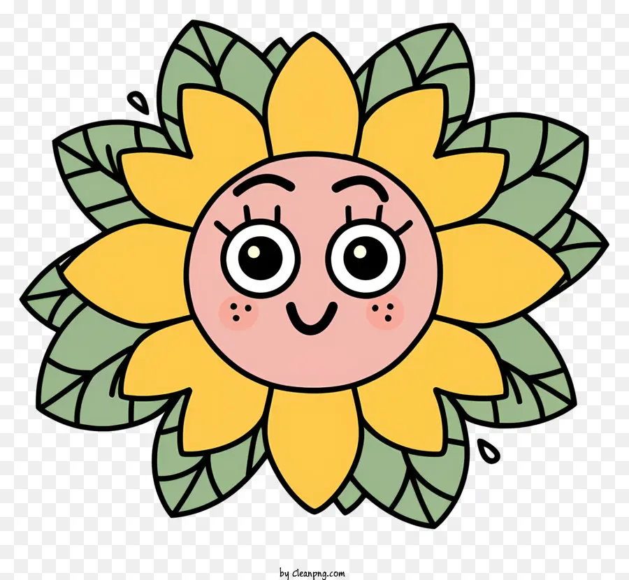 Dibujos Animados De Girasol，Sonriendo De Girasol PNG