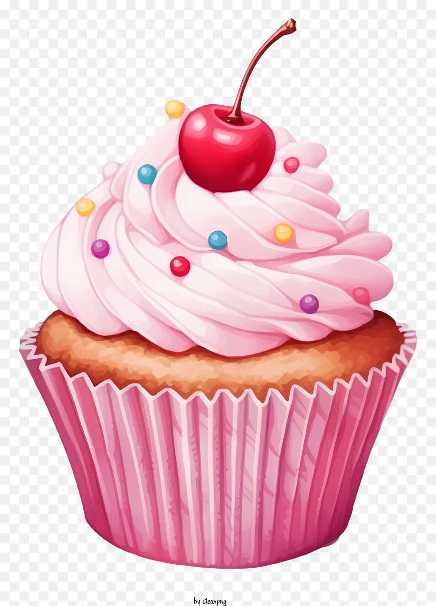 Palabras Clave Pink Cupcake，Glaseado Blanco PNG