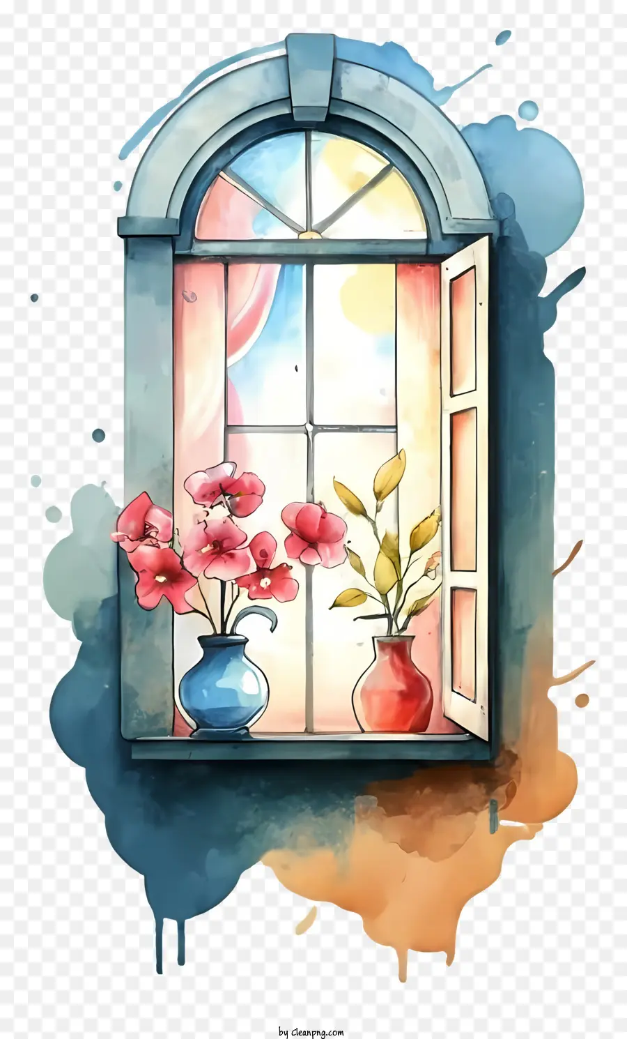 Flores De Ventana，Ventana Con Flores PNG