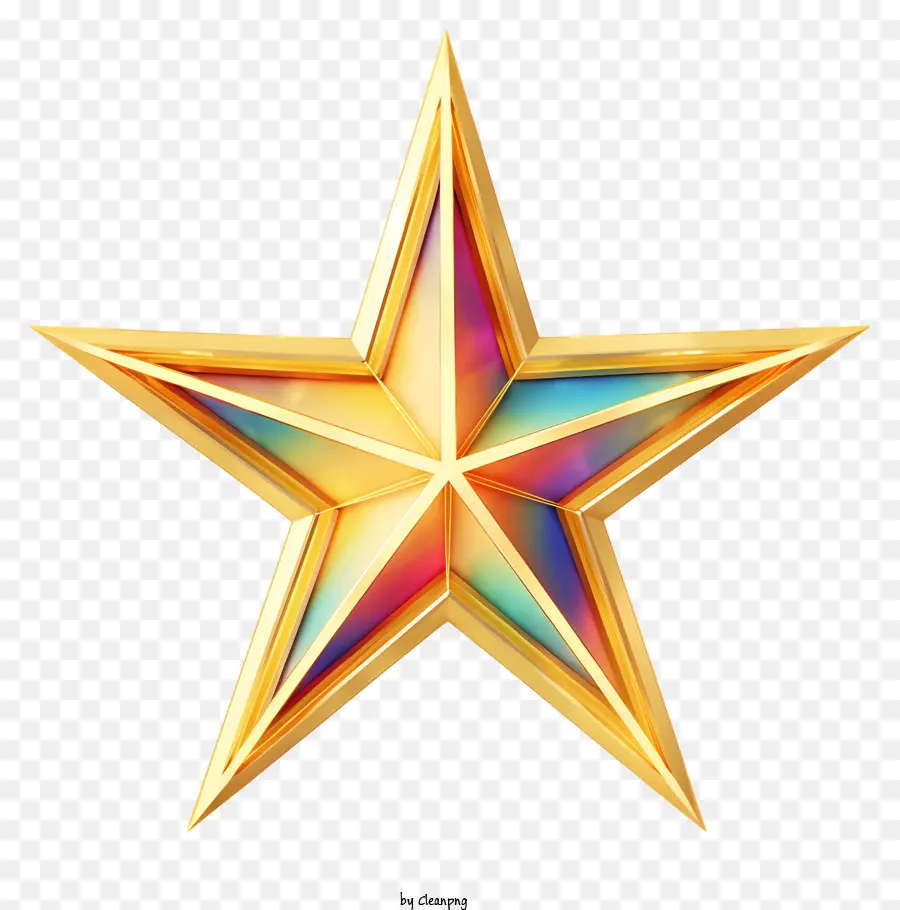 La Estrella De Oro，Brillo Arcoiris PNG