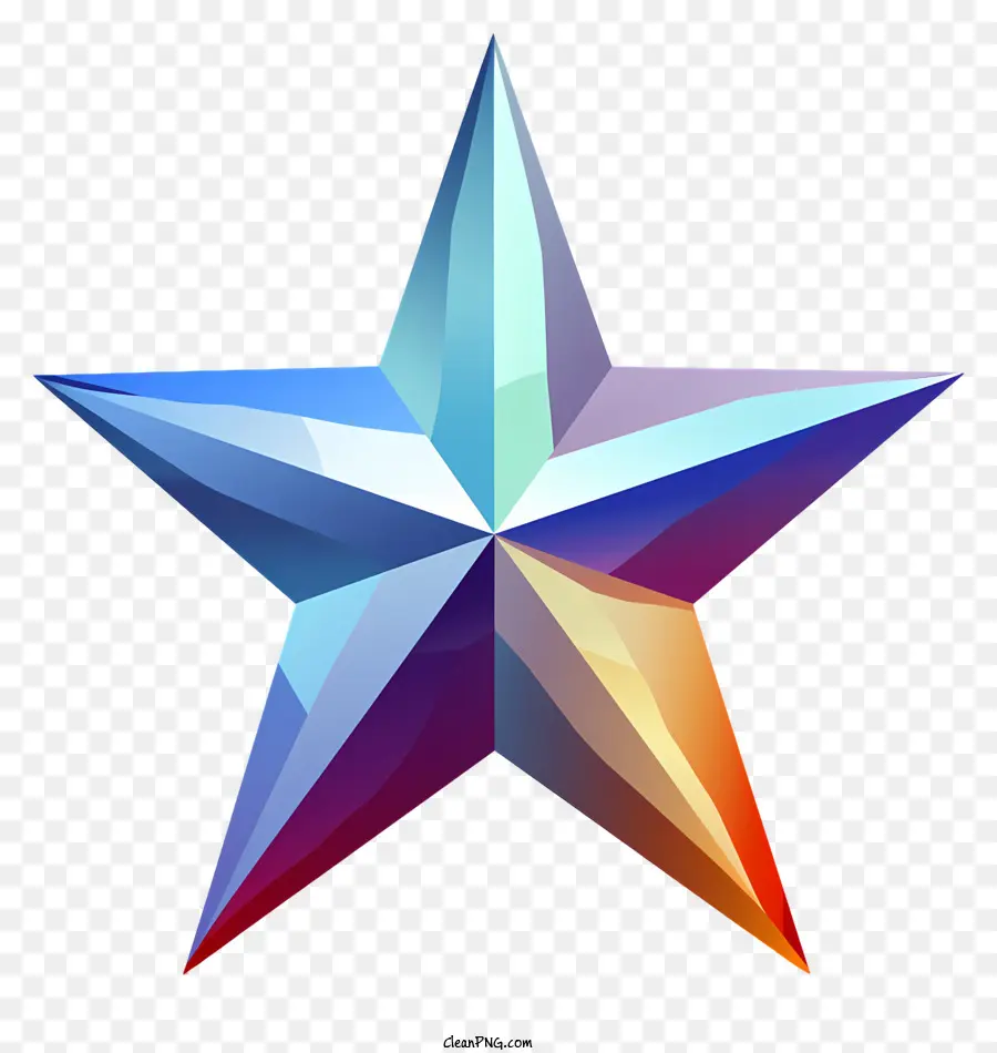 Estrella Colorida，Tridimensional Estrellas PNG