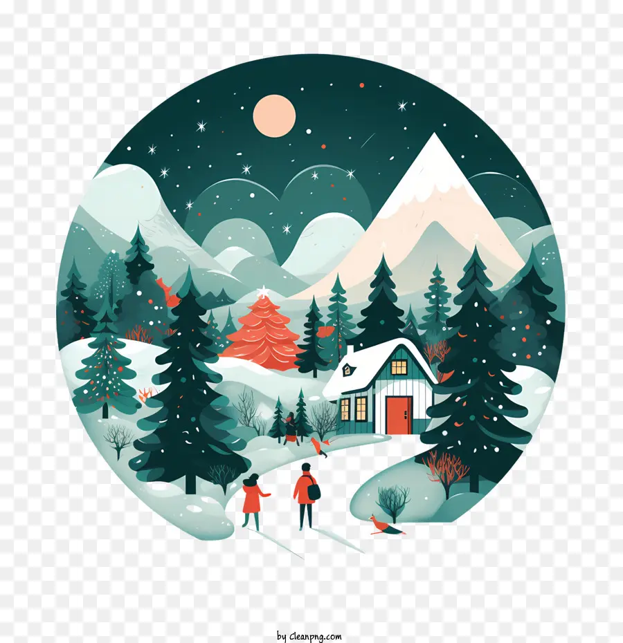 Feliz Navidad，Escena De Invierno PNG