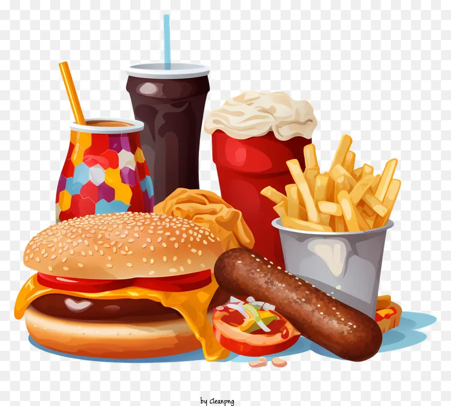 Comida Rápida，Burger PNG