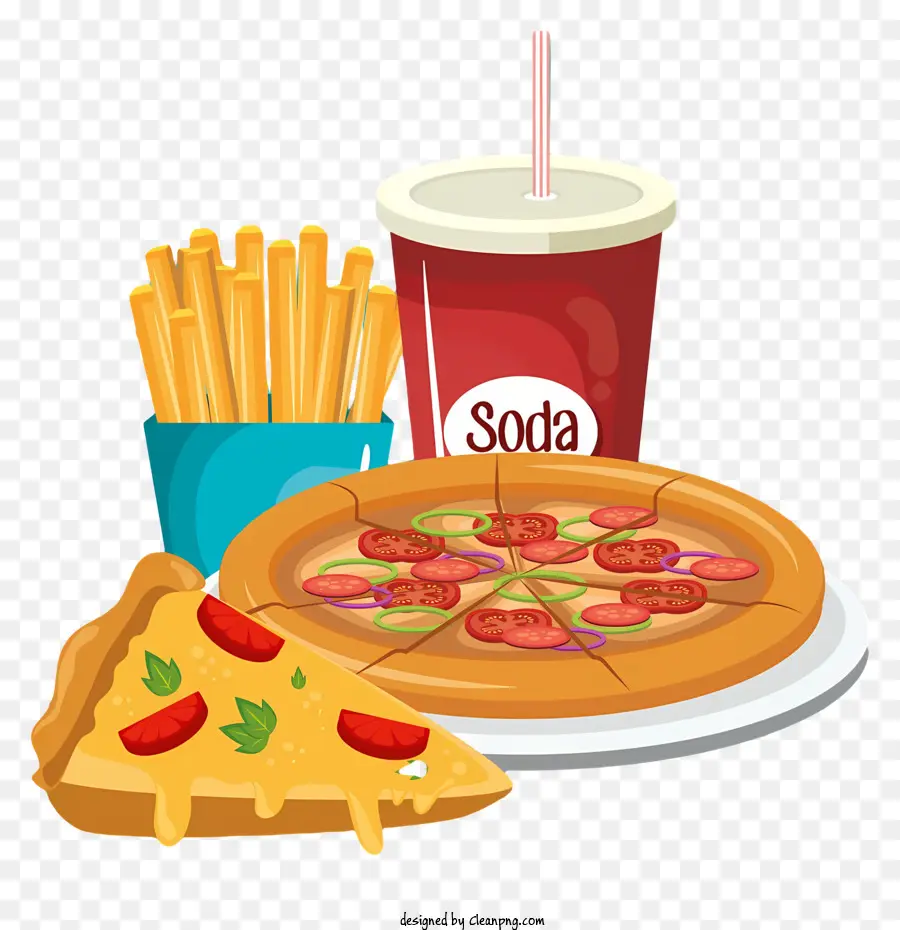 Pizza，Pizza Y Refresco PNG