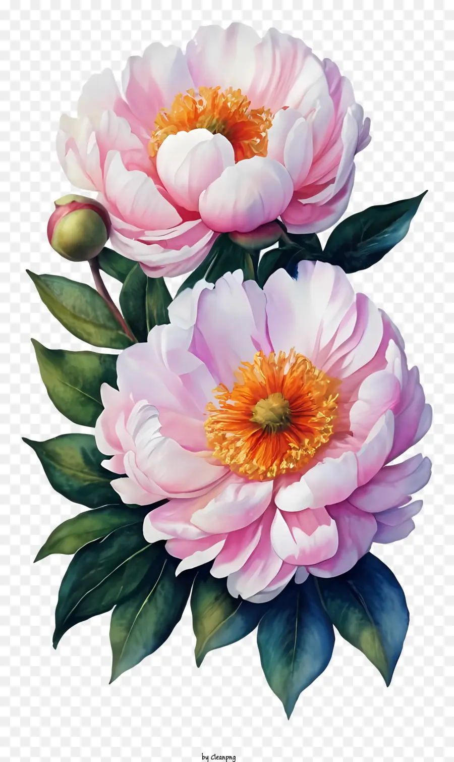 Peonía Flores，Pintura PNG