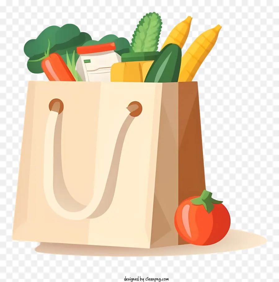 Bolsa De Papel，Frutas Y Verduras PNG