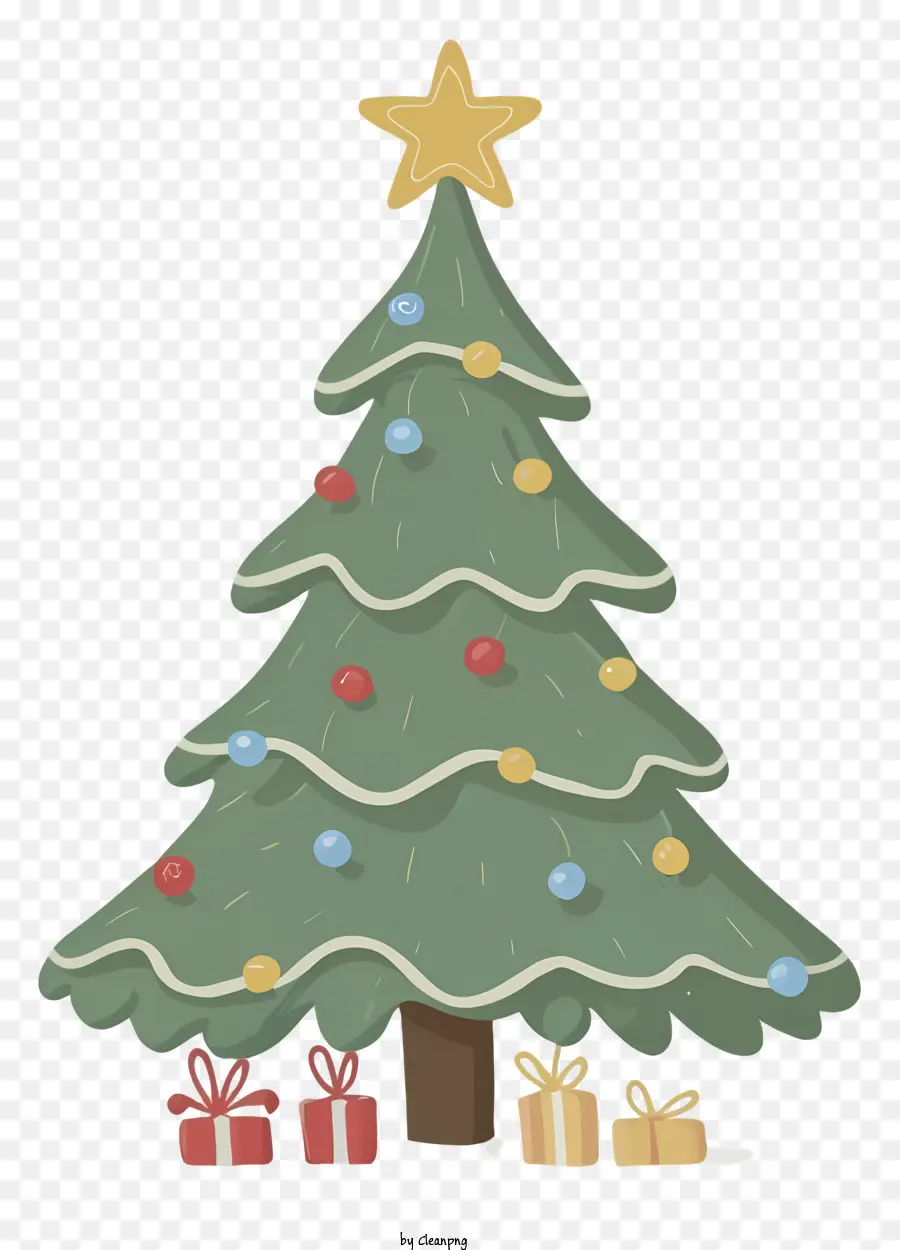 árbol De Navidad，Presente PNG