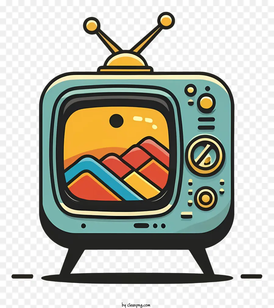 Vintage De Televisión，Handdrawn De Dibujos Animados PNG