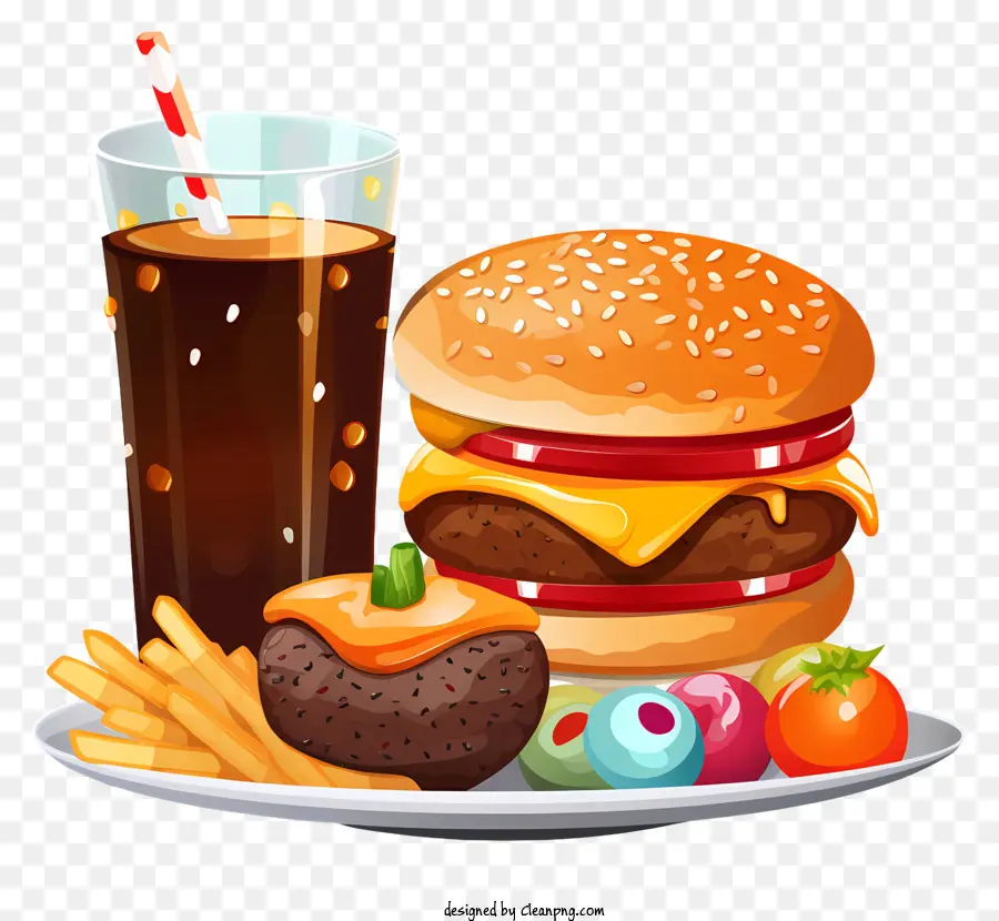 Burger，Papas Fritas PNG