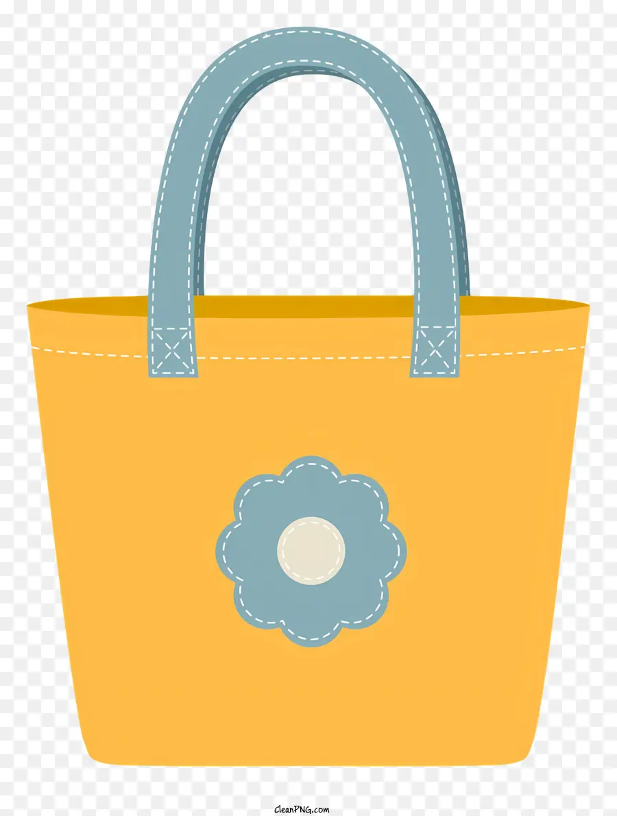 Bolso De Color Amarillo Pequeño，Diseño Floral PNG