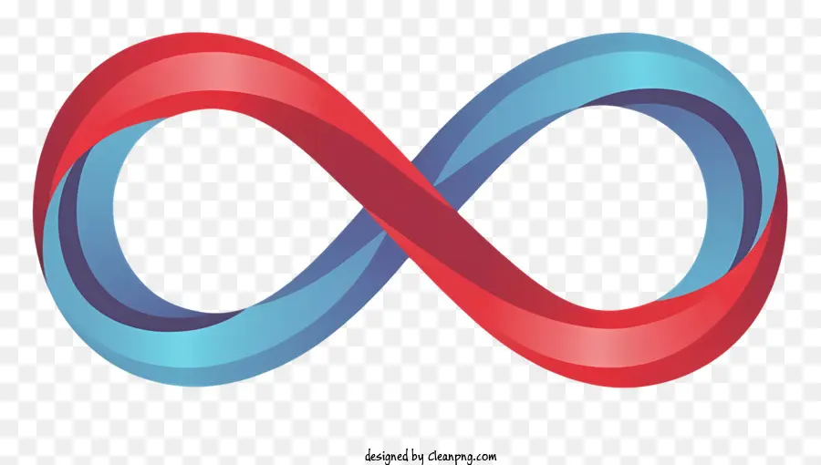 Símbolo Infinito En Forma De Corazón，Líneas Infinitas Rojas Y Azules PNG