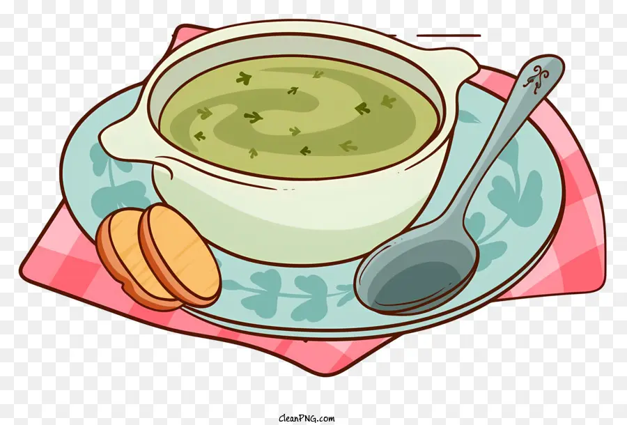 Sopa De Verduras Verdes，Plato De Sopa PNG