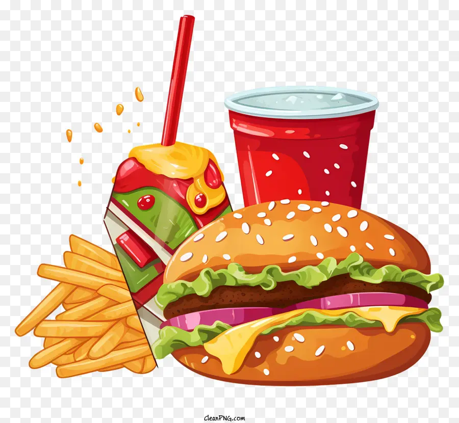 Burger，Las Papas Fritas PNG