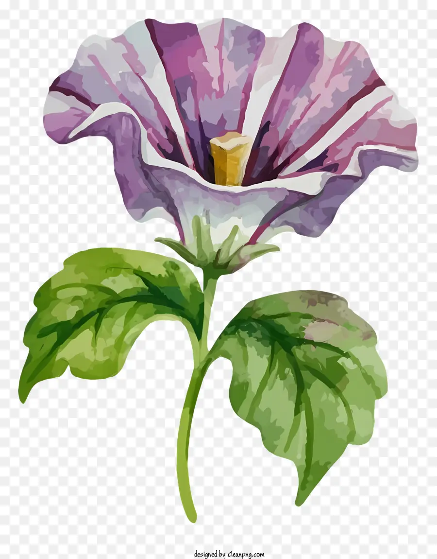 Pintura A La Acuarela，Flor Morada PNG