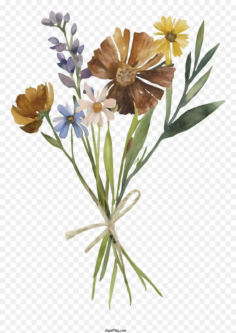 Pintura A La Acuarela，Bouquet Of Flowers PNG