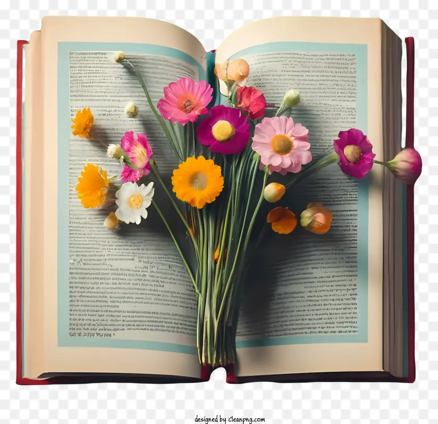 Libro Abierto，Bouquet Of Flowers PNG