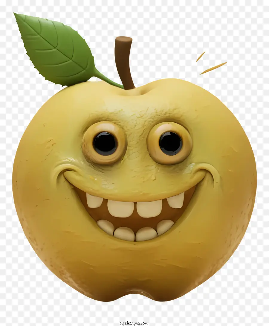 Sonriendo De Apple，Verde Hoja PNG