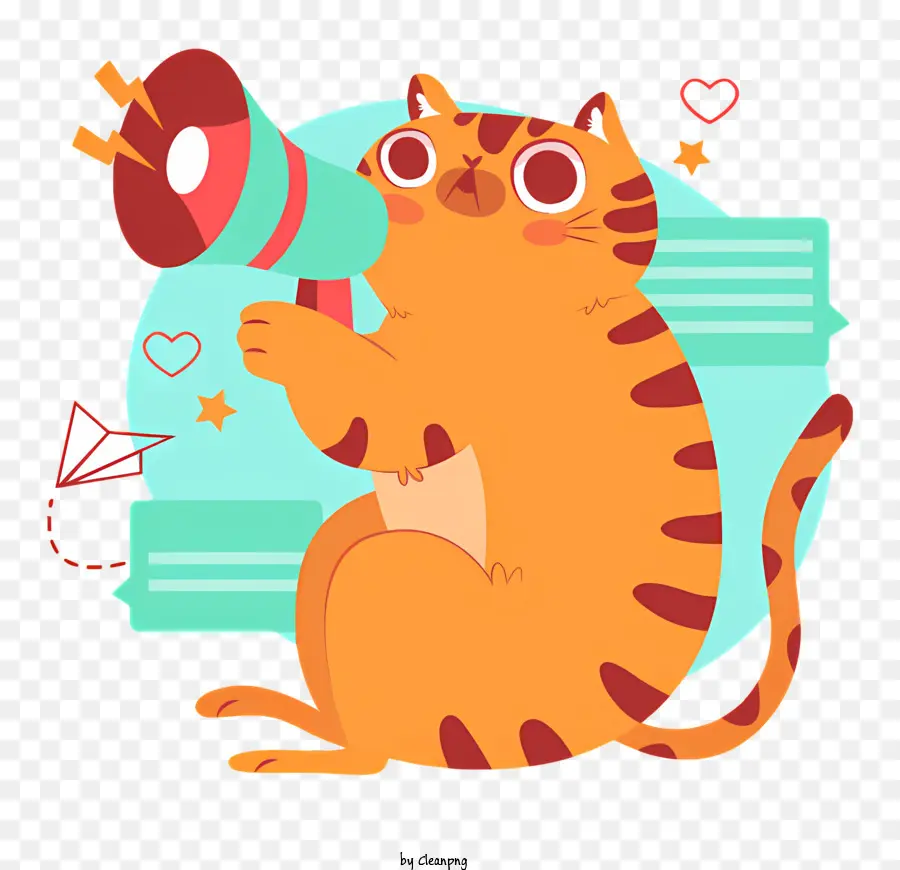 Gato De Dibujos Animados，Megáfono PNG