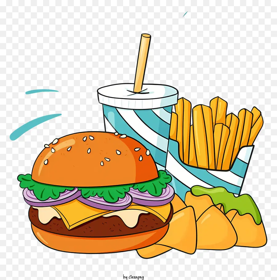 Burger，Papas Fritas PNG