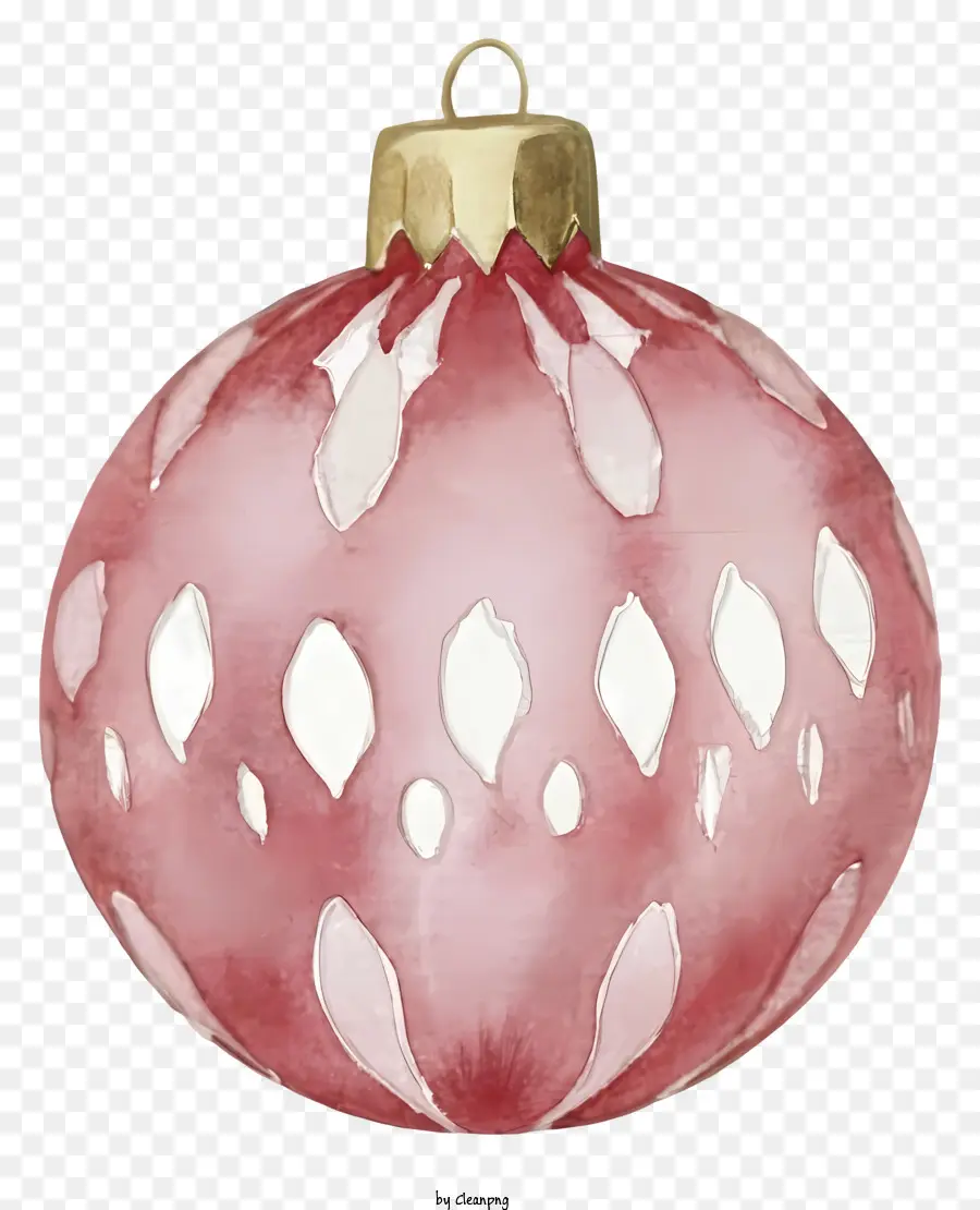 Adorno De Navidad Rosa，Cadena De Metal De Oro PNG