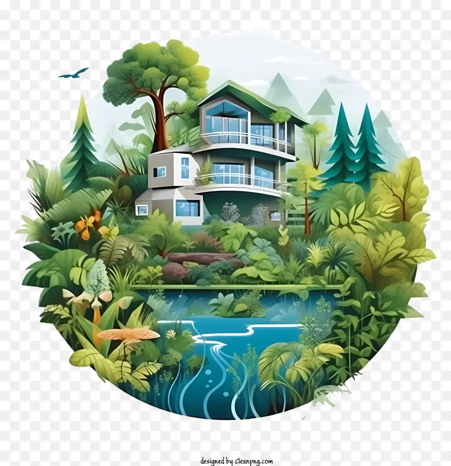 Eco Casa，Paisaje PNG