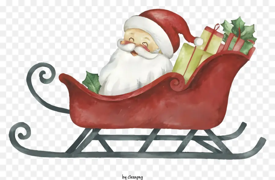 Ilustración Acuarela，Santa Claus PNG