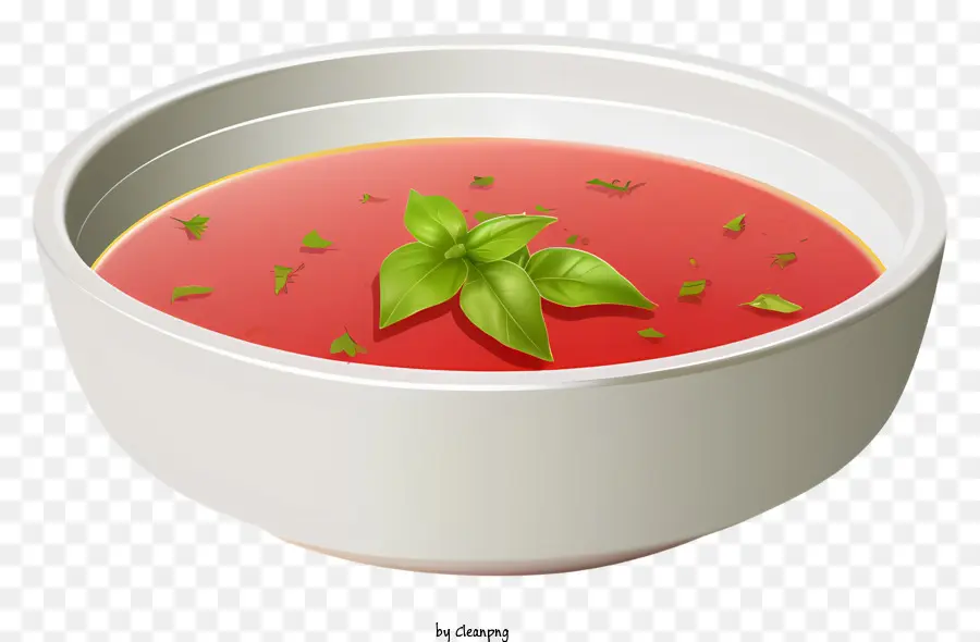 Sopa De Tomate，Hojas De Albahaca PNG