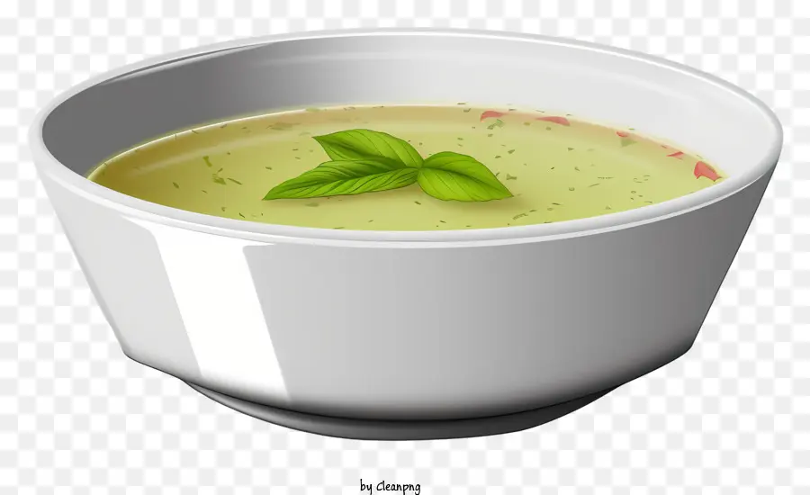 Plato De Sopa，Guarnición De Hoja Verde PNG