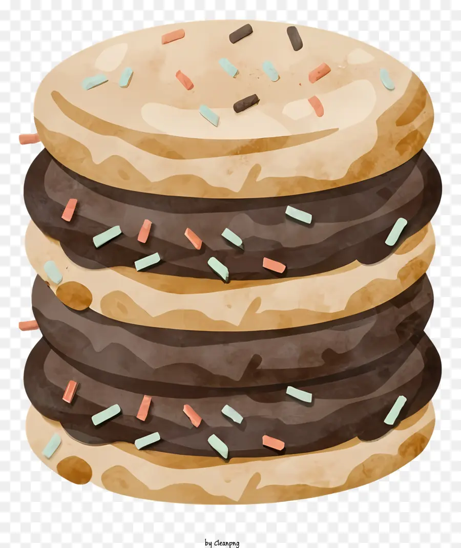 Sándwich De Helado，Galletas Apiladas PNG